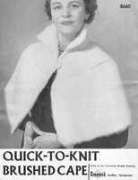 vintage ladies angora cape 1950s knitting pattern