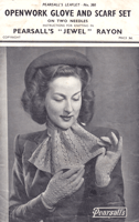 vintage glove and scarf knitting pattern 1940s