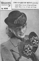 vintage ladies fair isle glove knitting pattern 1940s