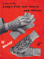 vintage fair isle gloves knitting pattern 1940s