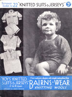 vintage knitting pattern for boys suit from 1930s