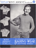 vintage boys jumper knitting pattern from 1940s