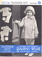 vintage girls outdoor set knitting pattern from 1930s with cute hat
