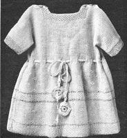vintage baby dress knitting pattern trimmed with silk from 1920s