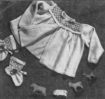 vintage baby matinee set knitting pattern from 1940s