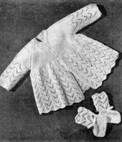 vintage baby knitting pattern for baby matinees set