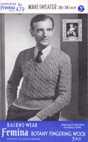 bairnswear mens cable jumper 1930s