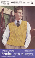 vintage mens waistcoat knitting pattern 1950s