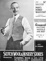 vintage mens knitting pattern menswaistcoat 1920s