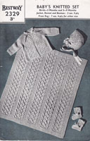 vintage baby knitting pattern babyjacket and blanket 1940