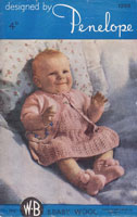 vintage baby knitting pattern for baby dress set 1940