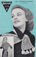 vintage ladies scarf knitting pattern from 1940s