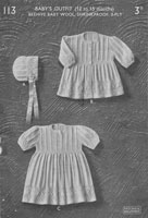 vintage patons silver baby patterns baby girls dress 1940s