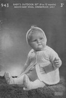 vintage baby pramset wartime 1940s silver patons patterns