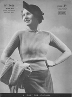 vintage ladies jumper and cardigan knitting pattern 1930s super pattern 