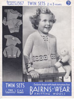 vintage childs cardigan knitting patterns 1940s