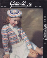 vintage golden eagle fair isle knitting pattern 1940s