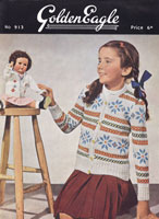 vintage girls fair isle cardigan knitting pattern 1950s