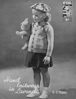vintage childs fair isle knitting pattern golly beret and cardigan 1940s