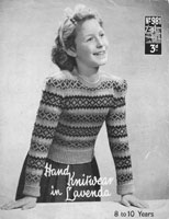 vintage child jumper fair isle knitting pattern 1940s