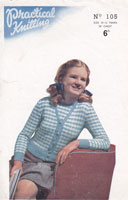 vintage girls twinset fair isle knitting pattern 1950s