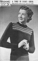 vintage ladies fair isle jumper 1940