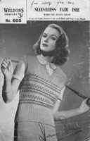 vintage weldons knitting patterns fair isle 1940