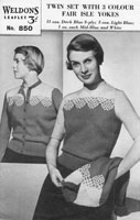 vintage knitting pattern for fair isle twin set 1940