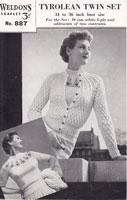 vintage ladies knitting pattern for fair isle twinset tyrolean 1940