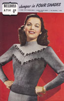 vintage ladies fair isle knitting pattern for jumper 1940