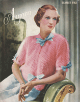 vintage angora bed jacekt knitting pattern from 1930s
