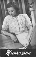 vintage bed jacket knitting pattern from 1940s