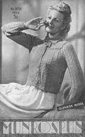 vintage ladies bedjacket knitting pattern 1940s