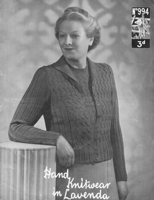 vintage ladies jumper knitting pattern 994 1940s