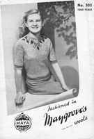 vintage ladies jumper with fair isl yoke 1940s