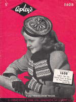 vintage fair isle beret knitting pattern from 1930s