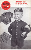 vintage boys buster or play suit vintage knitting pattern Weldons A1100 1940s