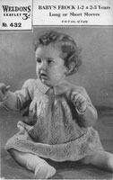 vintage childs dress knitting pattern weldons 432 1940s