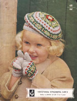 vintage child's beret in fair isle 1950s