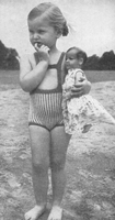 littl girls sun suit swim suit knitting pattern 1950