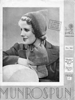 vintage ladies pixie hood and scarf fair ilsle knitting pattern