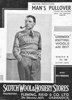 vintage mens fair isle v neck jumper knitting pattern form 1930s