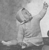 dress set knitting patter for baby 1940s