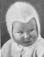 vintage knitting pattern for angora boys helmet baby pattern 1953