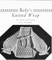baby wrap knitting pattern for baby 1940s