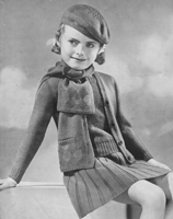 vintage girl's set knitting pattern 1930s