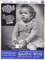vintage girls cardigan knitting pattern one is fair isle  1940s