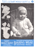 vintage baby pram set knitting pattern from 1930s