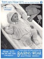 vintage baby pram set knitting patterns 1930s