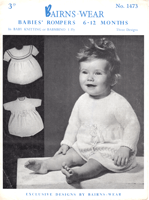 vintage baby romper knitting pattern from 1940s